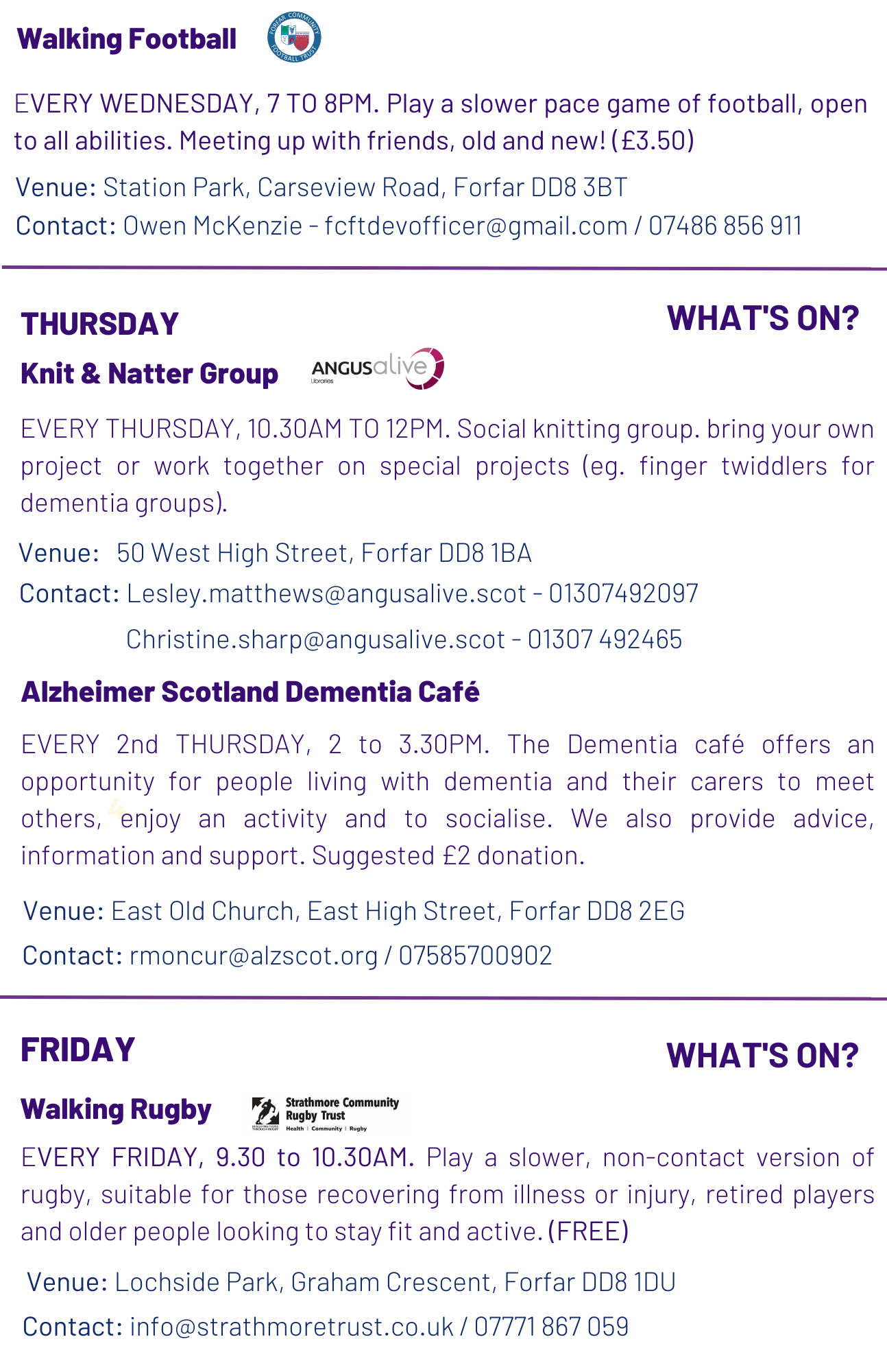 A Sporting Memories Project FORFAR A Sporting Memories Project FORFAR